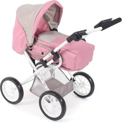 Productafbeelding van 2-in-1 Poppenwagen met Uitneembare Draagtas en Sportstoel - Roze