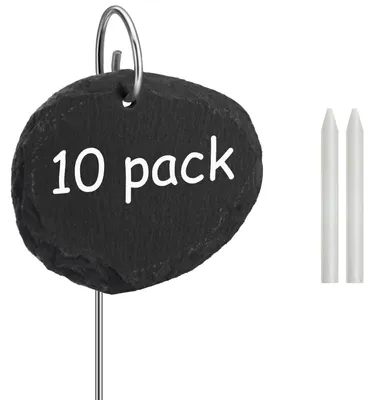 Productafbeelding van Set van 10 Slate Plant Labels met Metalen Stokjes
