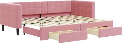 Obrázek produktu pro vidaXL Rozkládací postel se zásuvkami růžová 80x200 cm Velvet