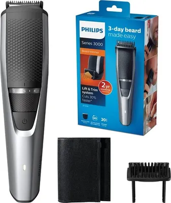Obrázek produktu pro Philips BEARDTRIMMER Series 3000 BT3216/14 Zastřihovač vousů, Omyvatelný, Bezúdržbový provoz - není potřeba mazat, AC/Baterry, Šedá, Metalická, Stříbrná