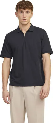 Image de Polo à manches courtes Jack & Jones Mac Zip, noir, taille M, homme