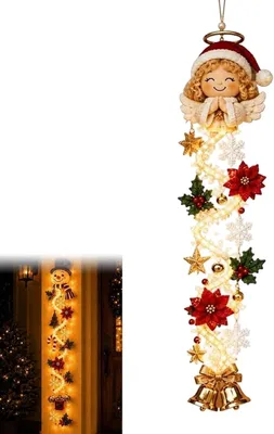 Produktbild von Leuchtender Weihnachts-Türhänger beleuchtete vertikale Weihnachtsdekoration (#C)