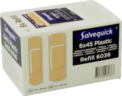 Zdjęcie produktu dla Wkład samoprzylepny Salvequick® wodoodporny, 45 sztuk