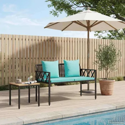 Produktbild von Möbel Bänke für Outdoor 2 -Seater 116 x 56 x 75 cm Poly-Rattan - Gartenbänke CC1081