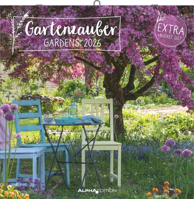 Produktbild von Alpha Edition - Gartenzauber 2026 - Wandkalender 30×30 cm mit Gartenmotiven & Platz für Notizen, Broschürenkalender mit Ferienterminen, für Natur- & Gartenliebhaber