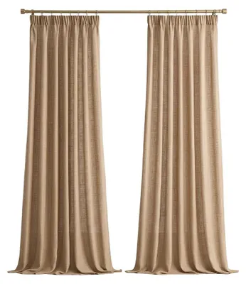 Produktbild von Leinen-Gardinen Halbtransparent Elegant 2 Stück 140x145 cm Braun