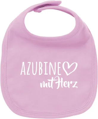 Produktbild von Huuraa Unisex Babylatz Azubine mit Herz Geschenk Babypink  Baumwolle Azubine Mitbringsel