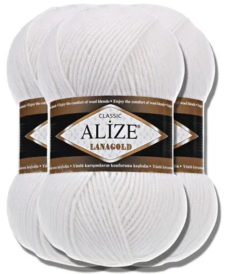 Obrázek produktu pro Alize 3x 100g příze Lanagold, jednobarevná, vhodná pro háčkování a pletení (55)