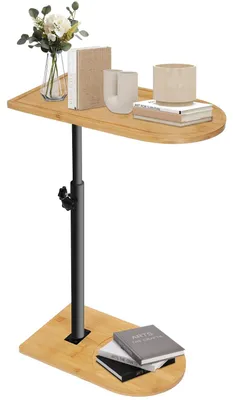Produktbild von C-förmiger Beistelltisch, Höhenverstellbar aus Holz und Metall