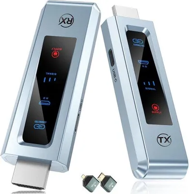 Produktbild von Kabelloser HDMI-Sender und -Empfänger, 4K/1080p, Reichweite 30 m, 2,4G/5G, Plug & Play für die Übertragung von Video und Audio von Laptop oder PC zu HDTV