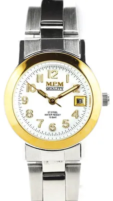 Produktbild von MPM-Quality Damenuhr Edelstahl Silber Zifferblatt Weiß Armband Silber Ø 25 mm