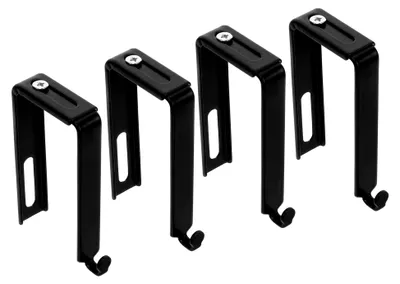 Produktbild von 4 Stück Verstellbare Türhaken aus Robuster Kunststoff für Schranktüren in Schwarz