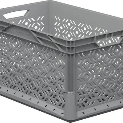 Produktbild von Eurobox 60x40x32cm durchbrochen grau 62l