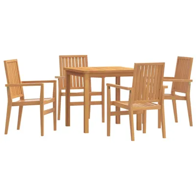 Produktbild von vidaXL 5-tlg. Garten-Essgruppe Massivholz Teak