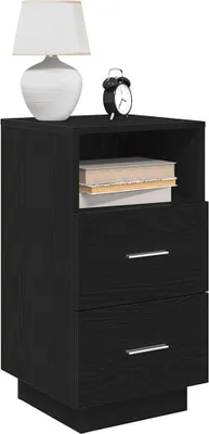 Produktbild von vidaXL Nachttische 2 Stk. mit 2 Schubladen Schwarz 36x36x68 cm