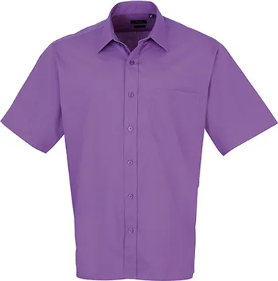 Produktbild von Premier Workwear , Men´s Poplin Short Sleeve Shirt , Rich Violet , 38 (15)