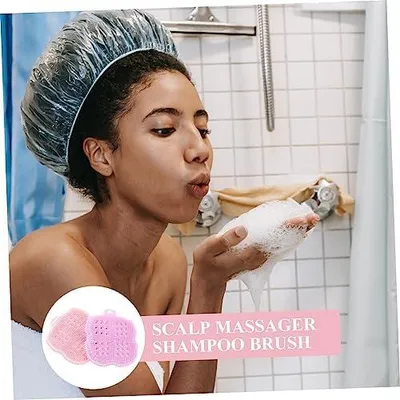 Produktbild von 6 Körperbürsten für Massage und Peeling von Kopfhaut und Körper, zur sanften Hautreinigung für verschiedene Hauttypen, rosa