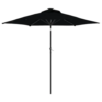 Produktbild von Sonnenschirm mit LED und Stahlmast Schwarz 225x225x212 cm
