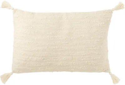 Produktbild von Kissen rechteckig+quasten wolle creme