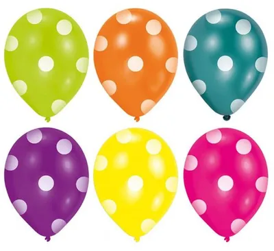 Zdjęcie produktu dla 6 balonów lateksowych w kropki 22,8 cm/9