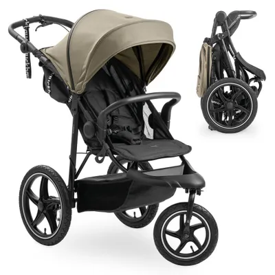 Produktbild von Hauck Runner 3, Betthimmel, All Terrain-Kinderwagen, Unisex, Aufblasbare Räder, Faltbar, Olive