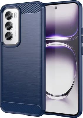 Produktbild von Hülle für Oppo Reno12 Pro Carbon-Faser Weich TPU Silikon Stoßfest Handyhülle Blau