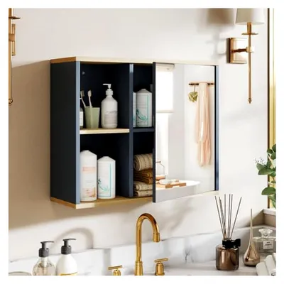 Produktbild von Spiegelschrank für das Bad, Wandschrank mit Spiegeltür und verstellbarem Regal, 60 x 20 x 50 cm