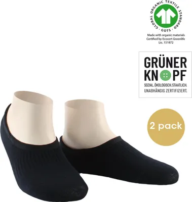Produktbild von Herren Füßlinge ORGANIC Baumwolle 2-er Pack schwarz-43-46