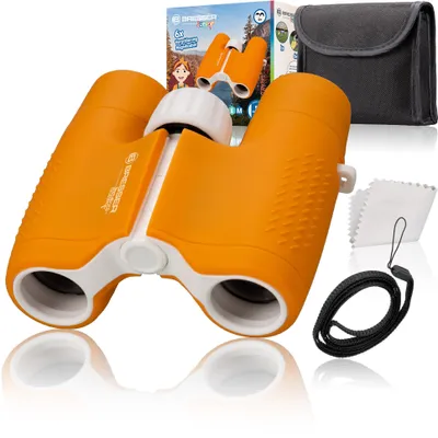 Produktbild von Bresser Optics BRESSER Junior 6x21 Kinderfernglas in verschiedenen Farben orange, Dach, 6x, 2,1 cm, Orange, Weiß, 168 g