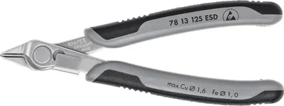 Image de Pince coupante électrique ESD 125 mm en acier inoxydable V2A avec poignées en fil métallique Knipex | 4003773025153