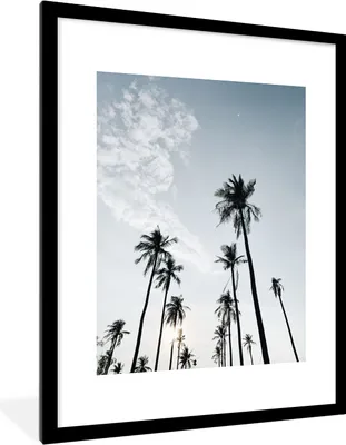 Produktbild von MuchoWow® Gerahmtes Poster Palmen - Sommer - Tropisch 60x80 cm - Poster mit Schwarzem Bilderrahmen Wandposter Rahmen Foto Bilder - Wohnzimmer - Dekorationen - Prämie
