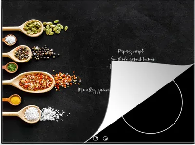 Produktbild von KitchenYeah© Herdabdeckplatte Sprichwörter - Papa-Rezept - Zitate - Kochen , 65x52cm, Küche Deko, Glaskeramikkochfeld Herdabdeckung, Abdeckplatte fùr Kochfeld