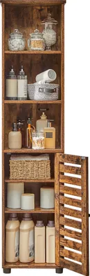 Produktbild von VASAGLE Badezimmerschrank 3 offene Fächer 2 verstellbare Einlegeböden vintagebraun
