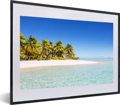 Produktbild von MuchoWow® MuchoWow® Gerahmtes Poster Meer - Insel - Palme 60x40 cm - Poster mit zchwarzem Bilderrahmen - Schlafzimmer - Plakat in Rahmen - Drucken