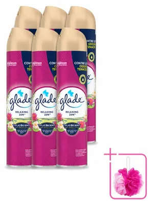 Zdjęcie produktu dla 6 sztuk sprayu do pomieszczeń Glade Relaxing Zen - 300 ml - zestaw ekonomiczny