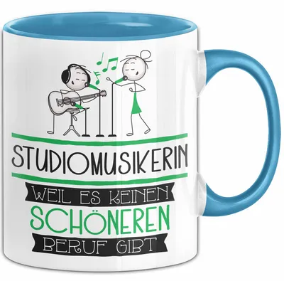 Produktbild von Studiomusikerin Weil Es Keinen Schöneren Beruf Gibt Tasse Geschenk für Eine Studiomusikerin Lustig (Blau)