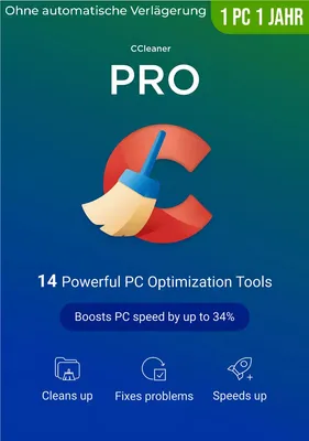 Produktbild von CCleaner Professional | 1 Gerät | 1 Jahr | Vollversion | Windows | Download-Version