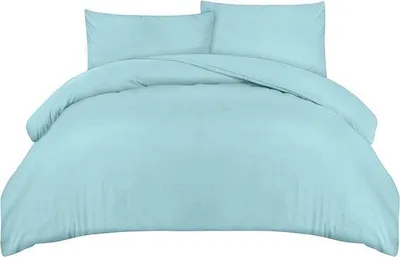 Produktbild von Famanu Bettwäsche Set - Weiches Mikrofaser Bettbezug 200x200cm mit Kissenbezügen 50x75cm - Spablau