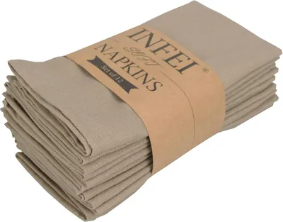 Produktbild von Stoffservietten 40x40 cm, 12 Stück, khaki, Leinenmischung, für Abendessen