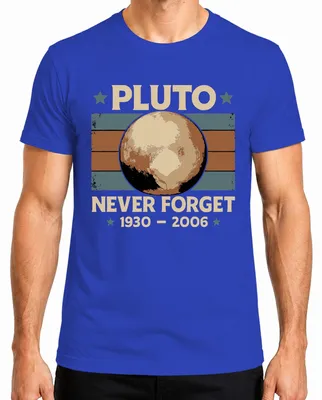 Obrázok produktu pre Pluto Never Forget 1930 2006 Vintage Retro Space Astronomy Pánske tričko, modrá, L