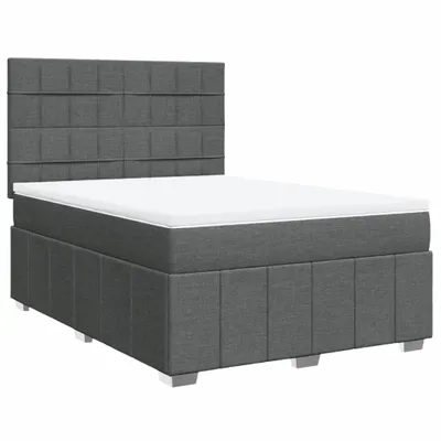 Produktbild von Boxspringbett mit Matratze Dunkelgrau 140x200 cm Stoff