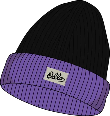 lila Bündchen und Odlo-Logo auf dem Bündchen