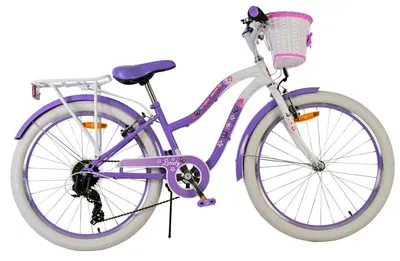 Image de Volare Lovely vélo enfant - fille - 24 pouces - violet - 7 vitesses