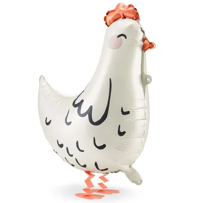 Obrázok produktu pre Fóliový balón Airwalker hen 42x45cm vznášajúci sa nad zemou - biely