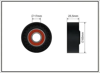 Produktbild von CAFFARO 484-00 Spannrolle Keilrippenriemen 65mm passend für MERCEDES-BENZ C-Klasse Limousine (W204) C-Klasse T-modell (S204) C-Klasse T-modell (S205)