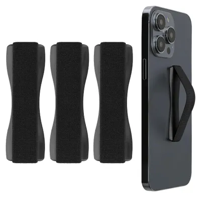 Produktbild von kwmobile Smartphone Fingerhalter 3 Set - Handy Halter Griff Halterung Einhandbedienung - 3x Handyhalter in Schwarz