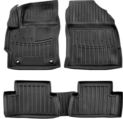 Image de 3D Tapis De Sol en Caoutchouc Premium Pour Toyota Corolla Cross Depuis 2020 5pcs, Bord Haut, Noir, Antidérapant, Toutes Saisons