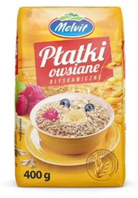 Obrázek produktu pro Płatki owsiane błyskawiczne Melvit 400 g