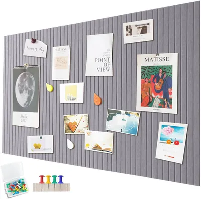 Productafbeelding van Groot vilten prikbord - Zelfklevend - 120 x 90 cm - Decoratief prikbord van vilt - 0-9 cm dik - Opvouwbaar fotobord - Memoborden - Memoborden