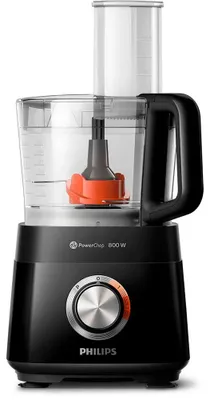 Productafbeelding van Philips Viva Collection Compacte keukenmachine HR7510/10, 2,1 liter, zwart, draaibaar, 19.000 omwentelingen per minuut, 0,5 liter, 1 meter